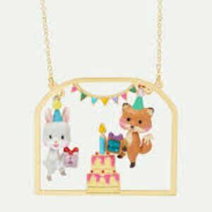 Les Nereides Rabbit and fox pendant necklace